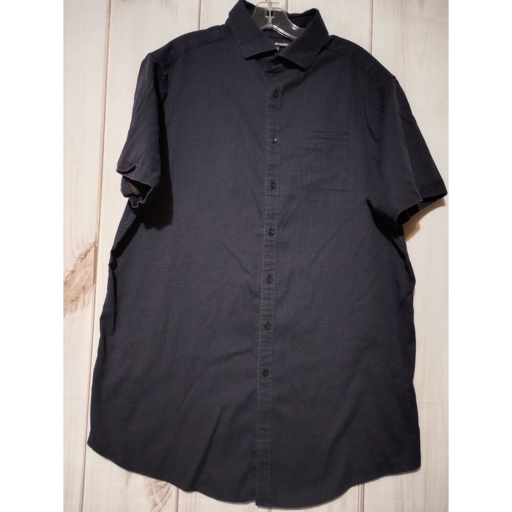 Murano Shirt Men's Extra Large Tall Navy Short Sleeve